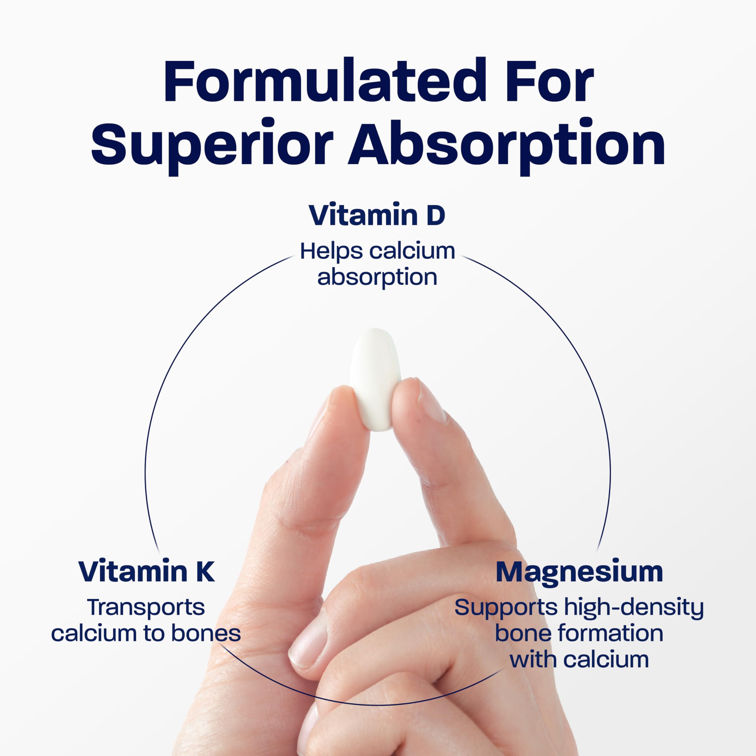 BONE SCIENCE PrimeHeight ingredients panel featuring calcium magnesium zinc D3 and K2 for balance