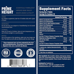BONE SCIENCE PrimeHeight tablets arranged in a line suitable for daily routine