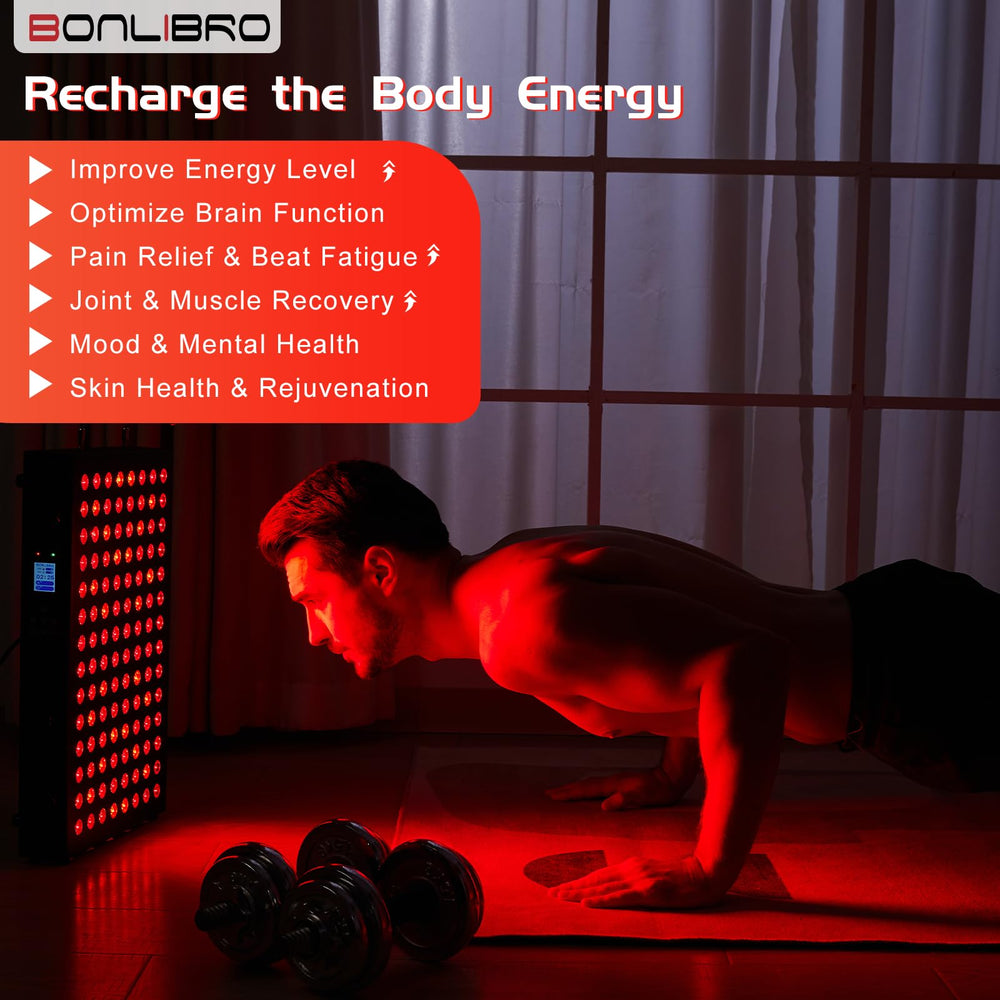 BONLIBRO red light panel body use demonstrates convenient full-body at-home therapy