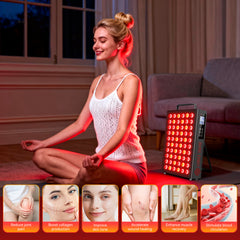 Morning routine with BONLIBRO red light panel for skin support