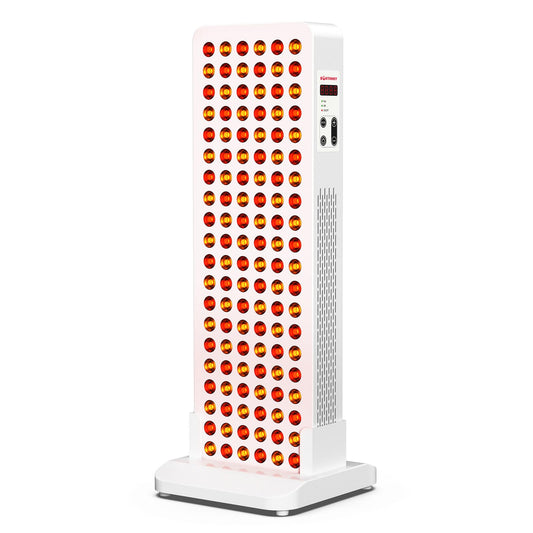 Bontanny BO-600 base setup demonstrates stable, hands-free red light therapy at home.