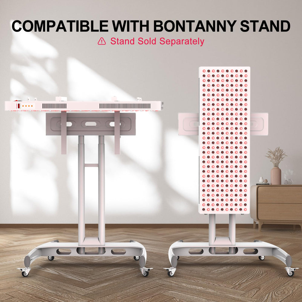 BONTANNY red light therapy stand compatibility image showing flexible setup
