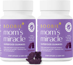 Boobie Bears bottle of lactation gummies for daily support.