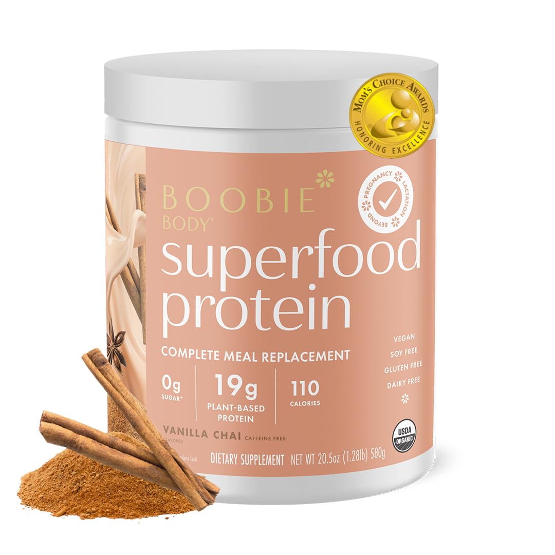 Boobie Body Vanilla Chai shake in a glass, convenient protein for busy moms
