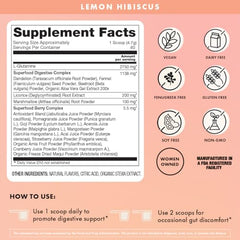 Boobie Debloat to the Max lemon hibiscus powder scoop demonstrates easy daily use.