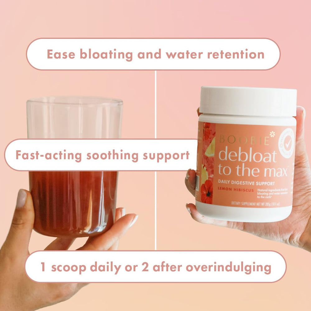 Marshmallow root visuals in Boobie Debloat to the Max suggest soothing digestive comfort.