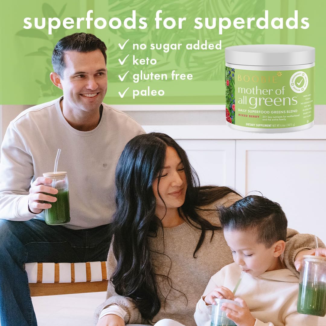 Vegan, gluten-free badge on Boobie greens packaging