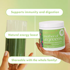 Boobie Mother of All Greens spirulina and kale harvest ingredients