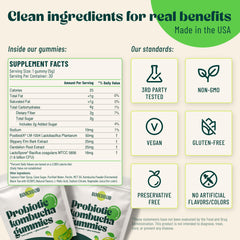 BoochBod bottle label highlights prebiotics, probiotics and fiber.