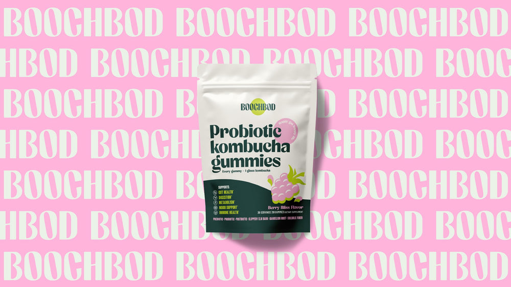 BoochBod on the go pack in a bag for easy daily routine.