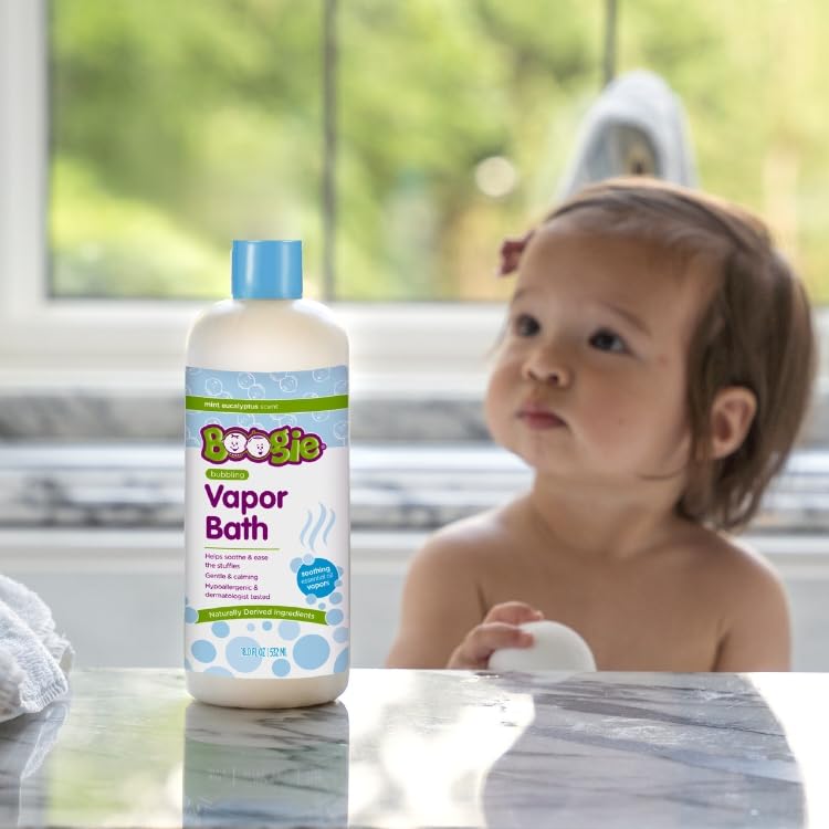 Boogie Kids Botanical Bubble Bath bubbles up in the tub for calming, playful soak.