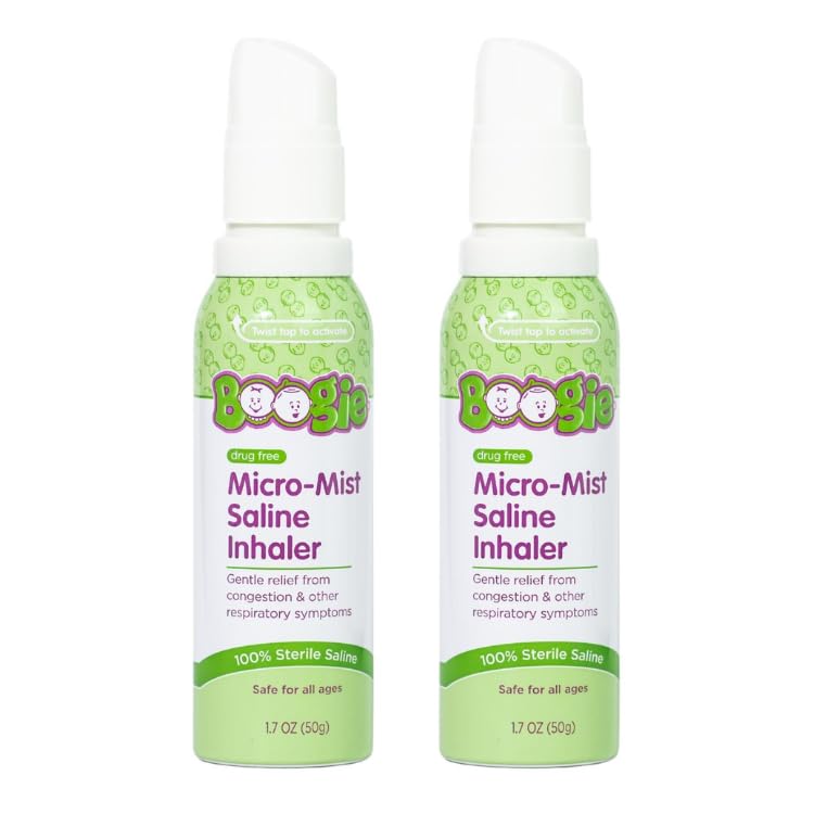 Boogie Micro-Mist saline refill pack with two cans for on-the-go nasal comfort