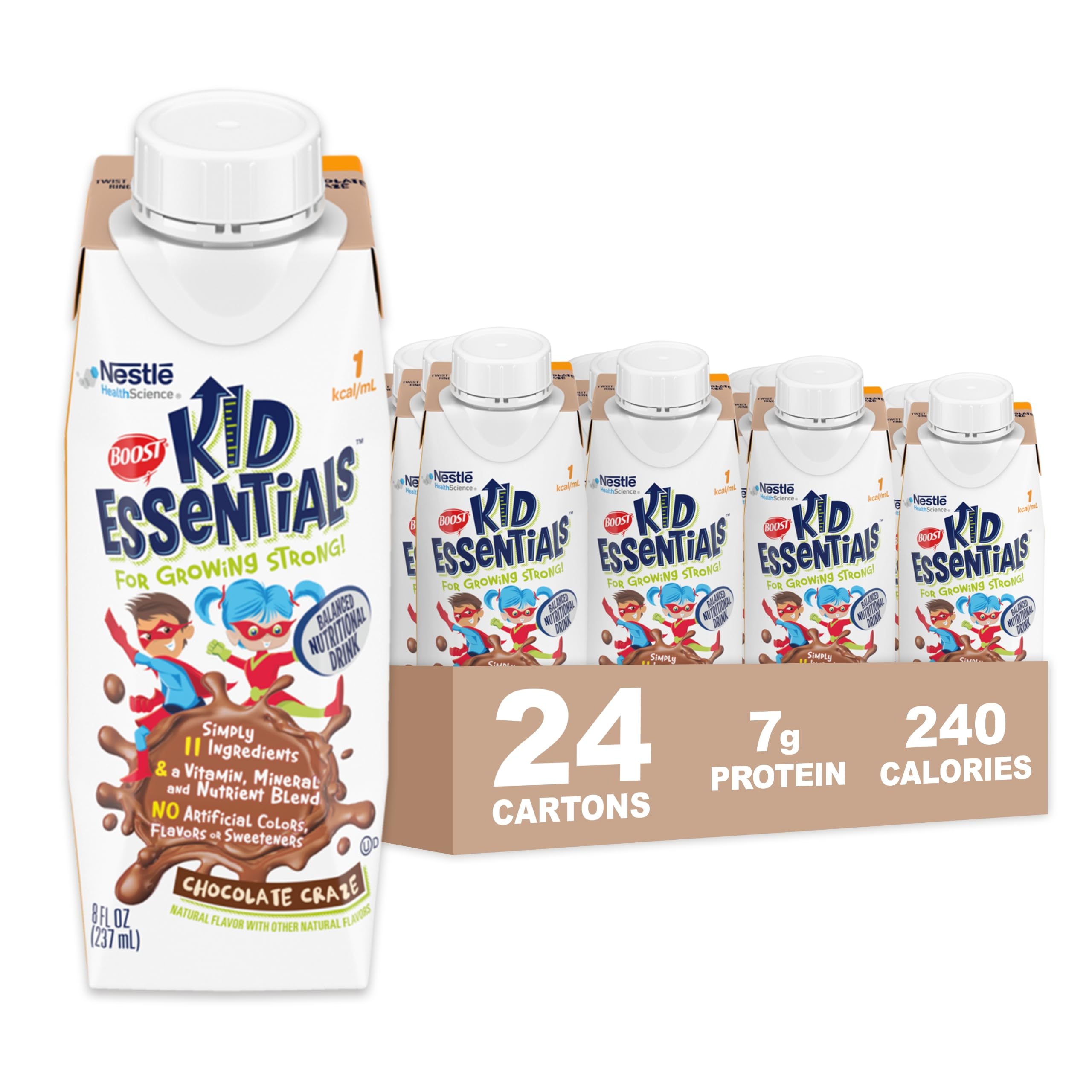 BOOST Kid Essentials 1.0 chocolate craze bottle for meals and nutrition