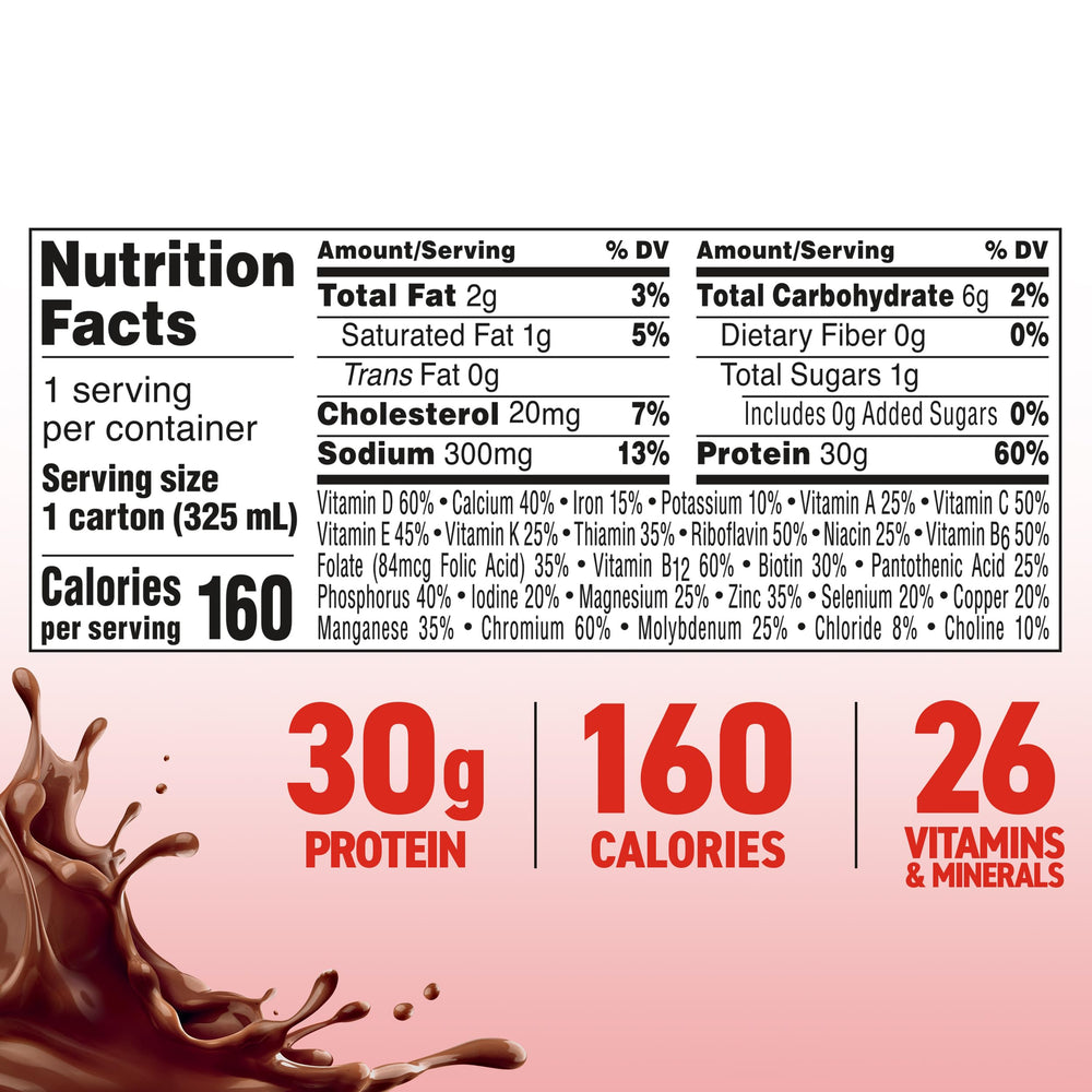 18-pack BOOST Max carton on shelf for convenient ready-to-drink protein solution.