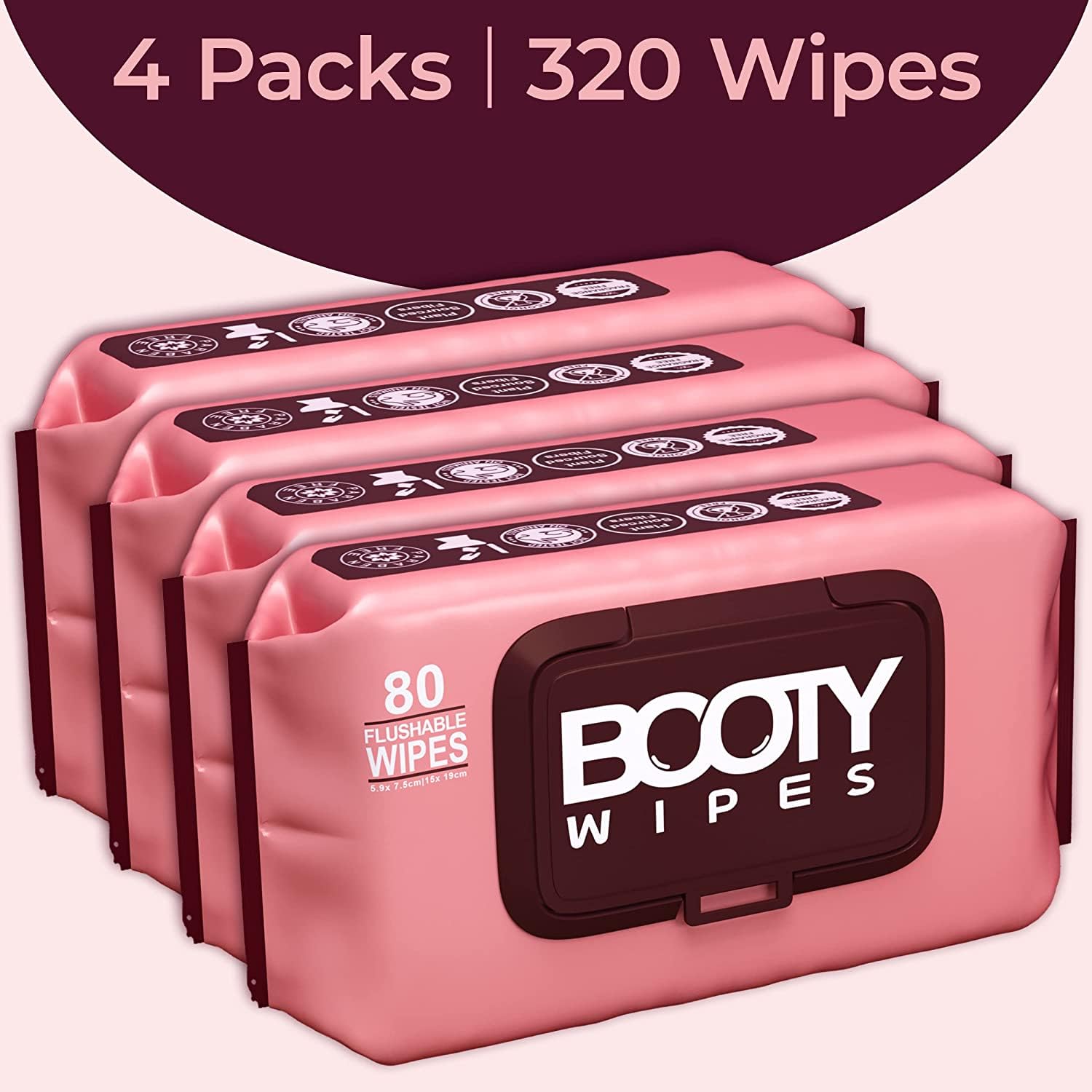 Booty Wipes 9x7 inch sheets provide full-coverage cleansing on the go