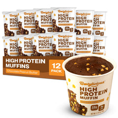 Bootylicious chocolate peanut butter muffin cup, protein-packed snack ready to enjoy