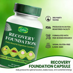 Boreome Zafira Recovery capsules on a light background imply stress resilience and nutrient replenishment.