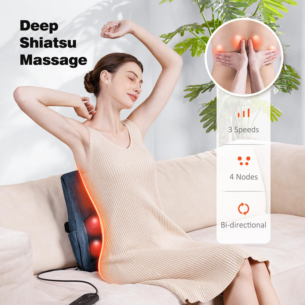 Boriwat dual heating zones with two levels offer warm comfort for tired muscles