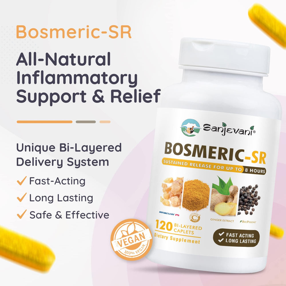 Bosmeric SR bottle highlighting fast-acting caplets
