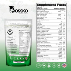 Bossko sulforaphane gummies GMP facility seal suggests rigorous manufacturing standards