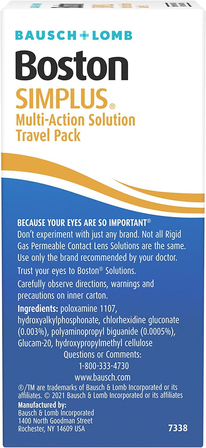 Boston SIMPLUS label close-up highlights the 2-in-1 formula for convenience