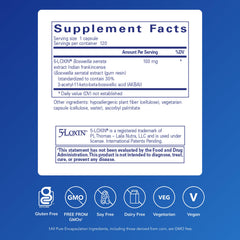 Boswellia AKBA capsules closeup highlighting 5-LOXIN formulation for GI health