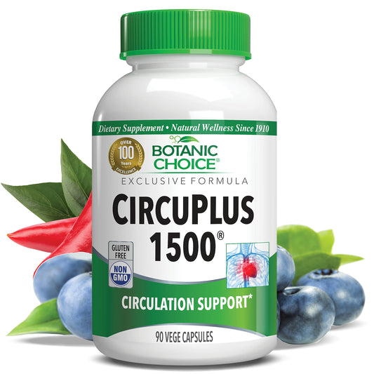 Botanic Choice CircuPlus 1500 bottle for heart health and circulation support.
