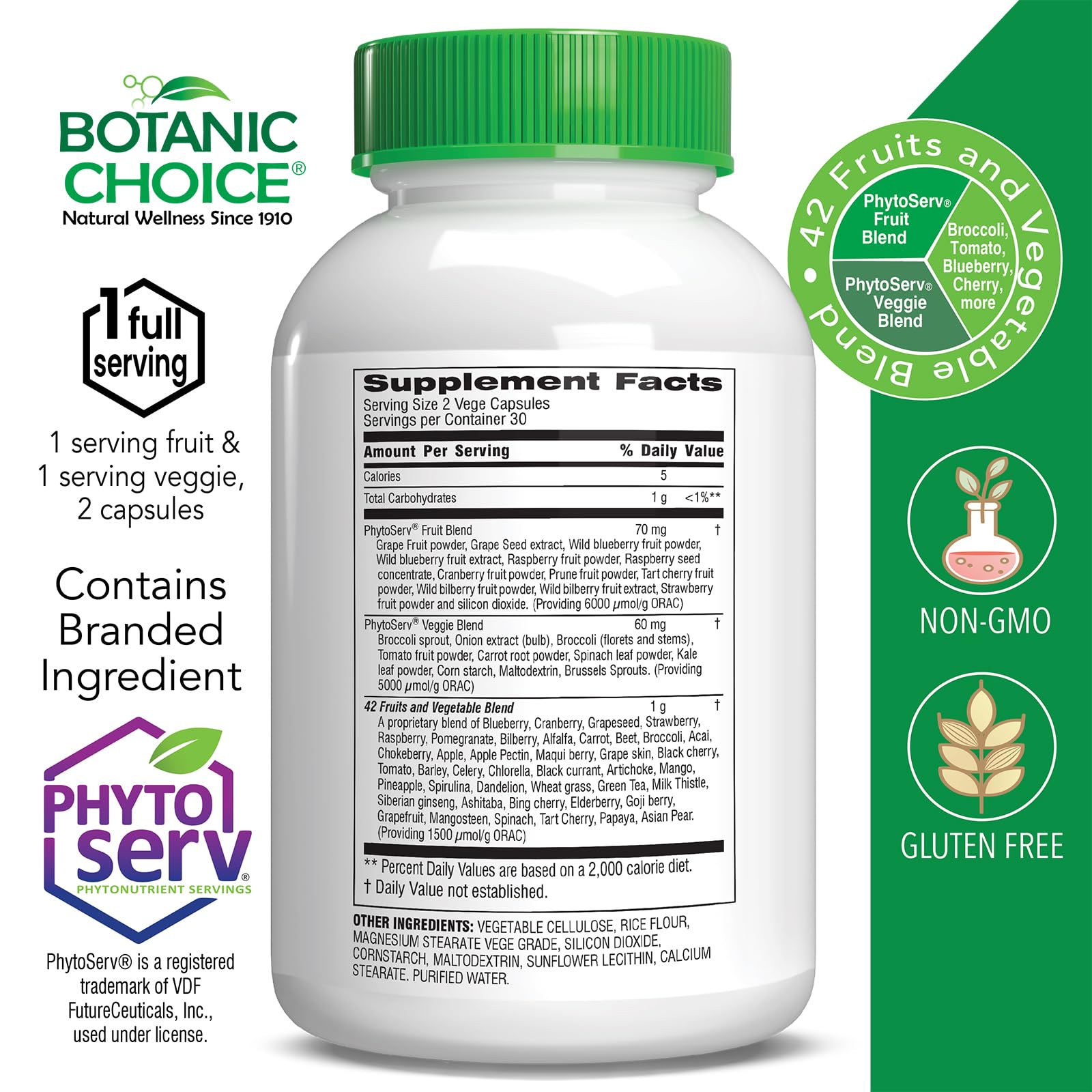 Botanic Choice Mega Fruits & Veggies capsules offer convenient daily nutrition in one swallow.