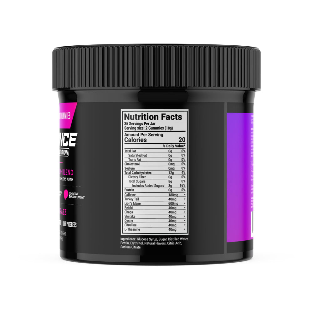 Closeup of Bounce Pro gummies shows chewy texture and clean energy potential.