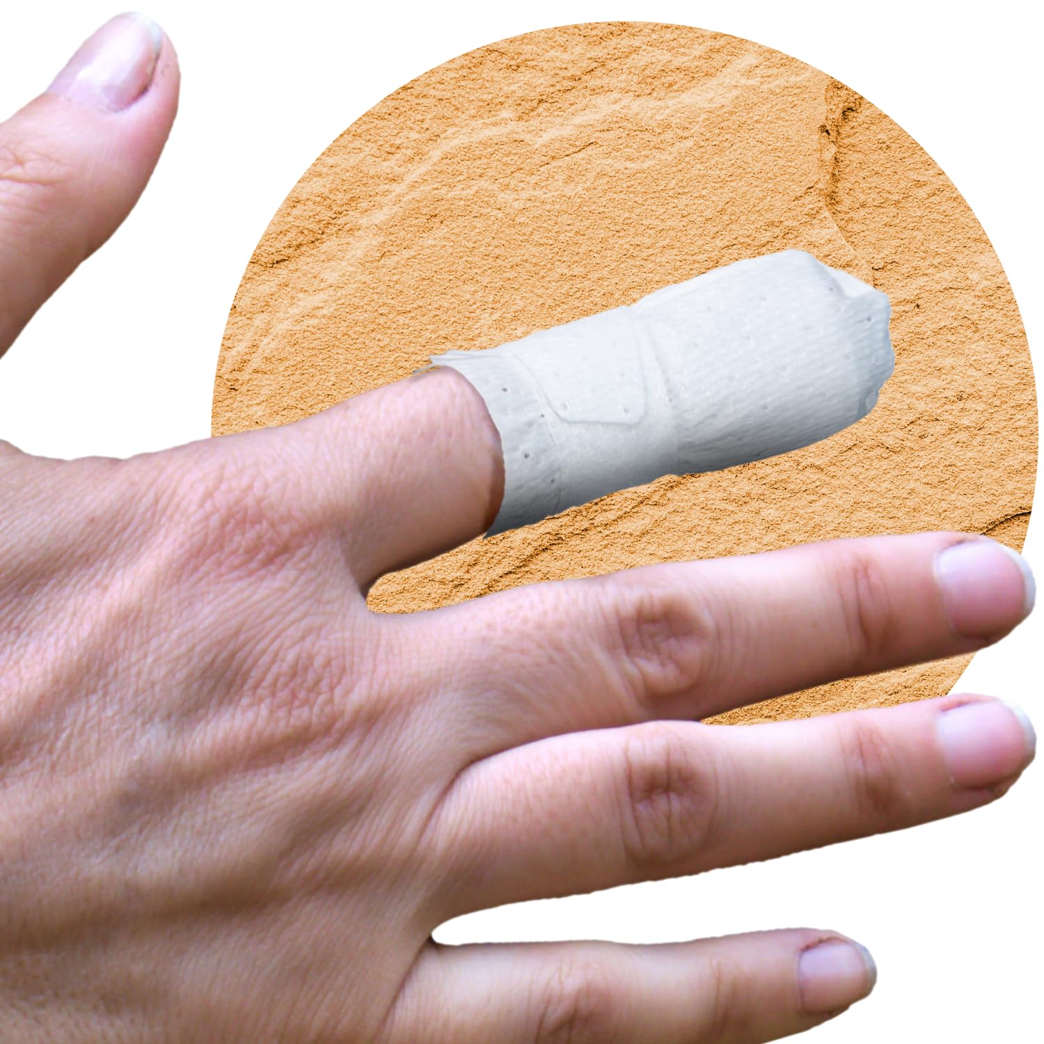 MediMitt fingermitt no-pad design protecting finger during wound care