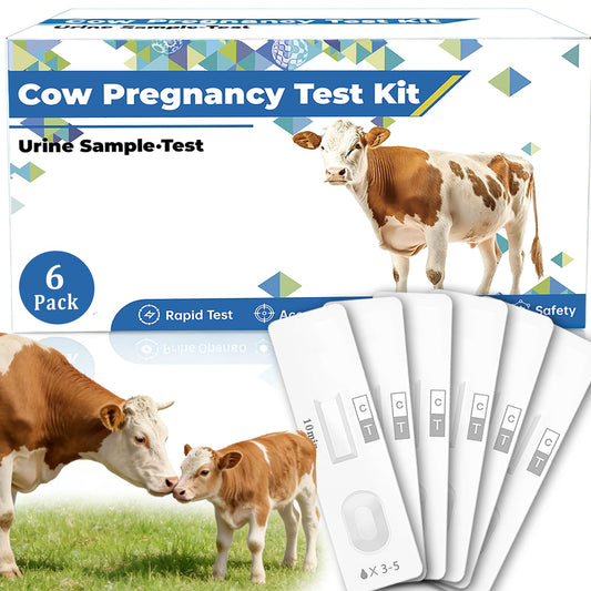 The bovine pregnancy test kit 6-pack box for efficient herd checks.