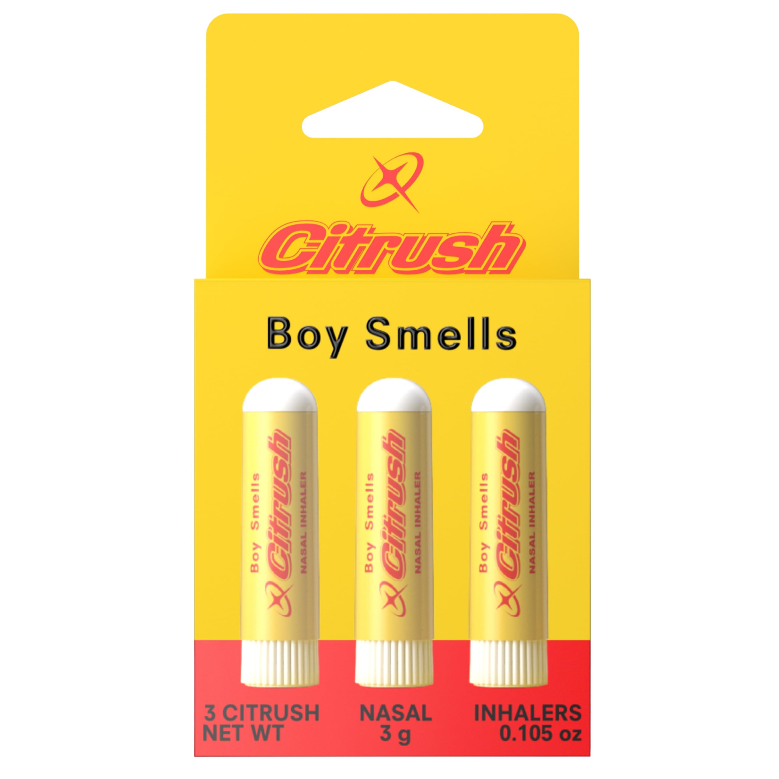 Boy Smells Citrus Sniffer nasal stick cap for on-the-go refresh.