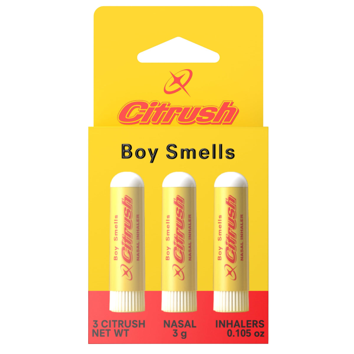Boy Smells Citrus Sniffer nasal stick cap for on-the-go refresh.