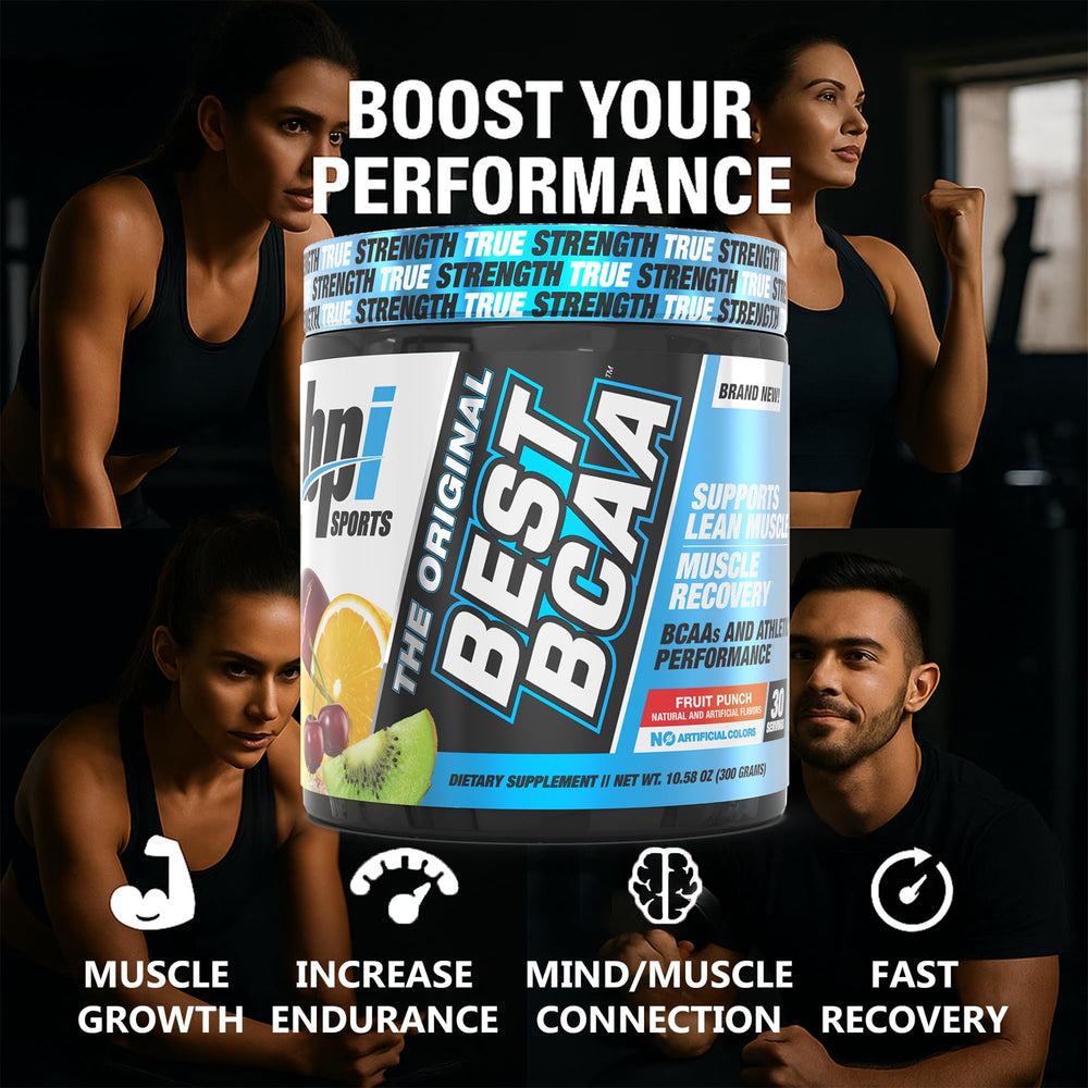 BPI Best BCAA powder dissolving in water for refreshing endurance support