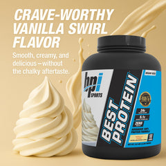 BPI Sports Best Protein post-workout shake image suggests quick nourishment after training.