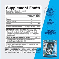 BPI Sports CLA+Carnitine ingredients panel with L-Carnitine and CLA.