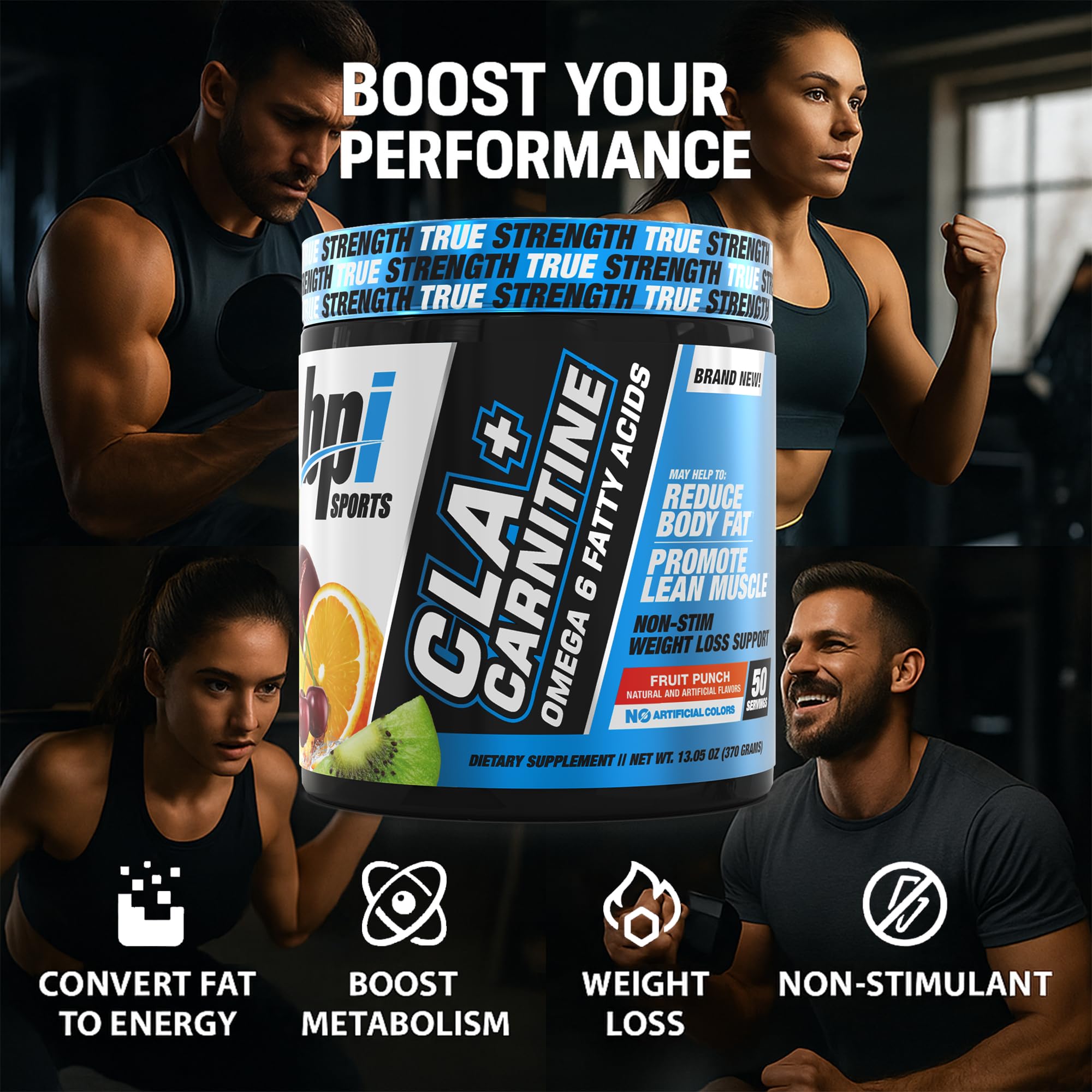 BPI Sports CLA + Carnitine serving scoop demonstrates easy daily dosing.