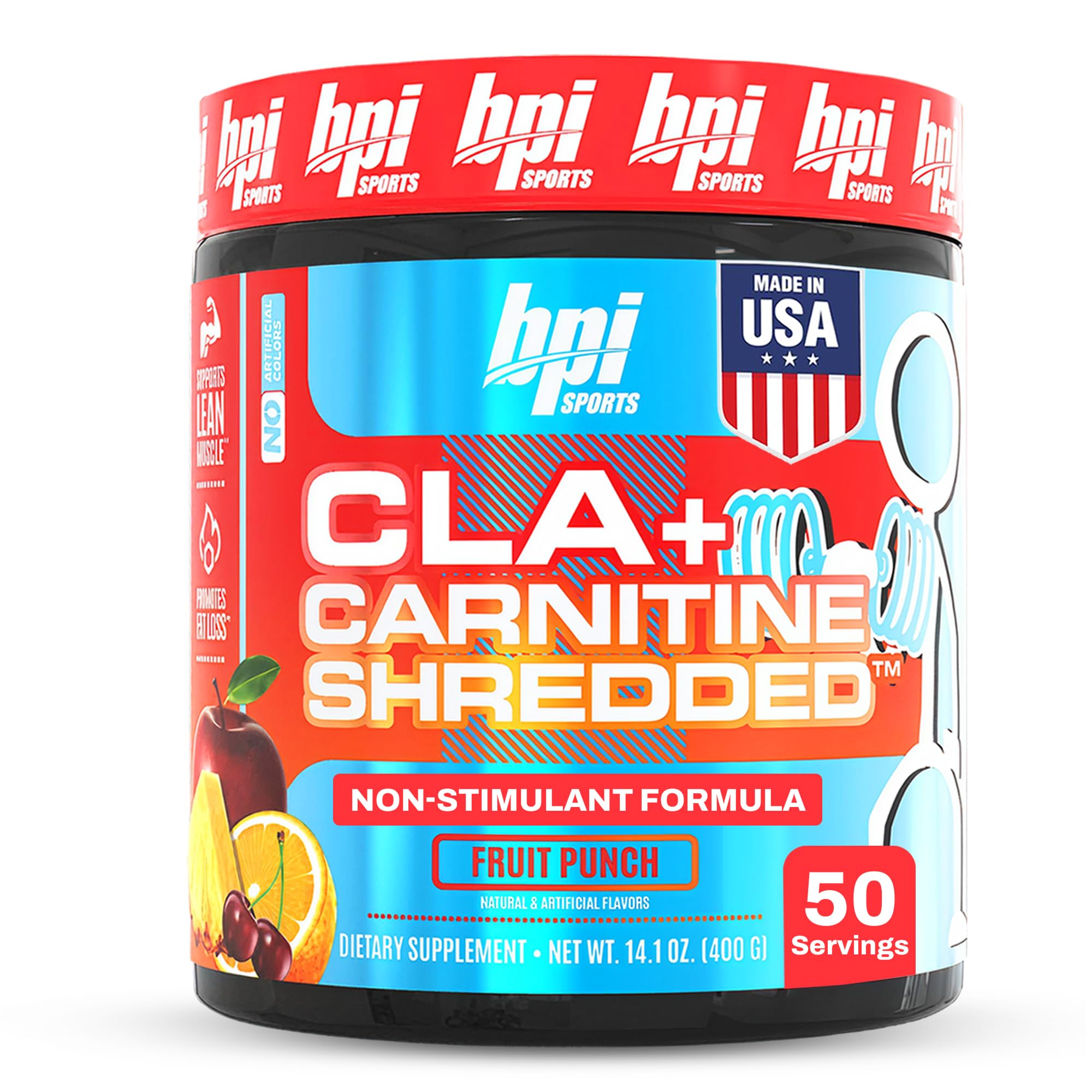BPI Sports CLA Carnitine Shredded bottle back view with ingredients