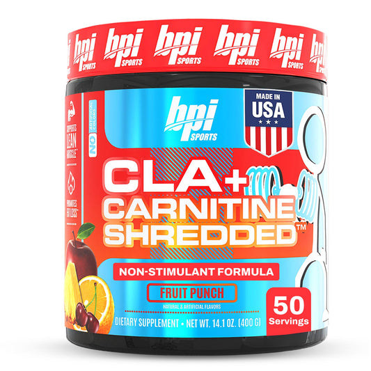 BPI Sports CLA Carnitine Shredded bottle back view with ingredients