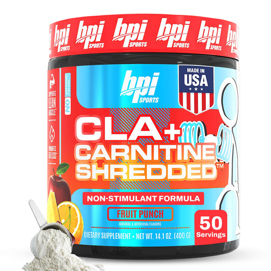 BPI Sports CLA Carnitine Shredded bottle front view for energy support