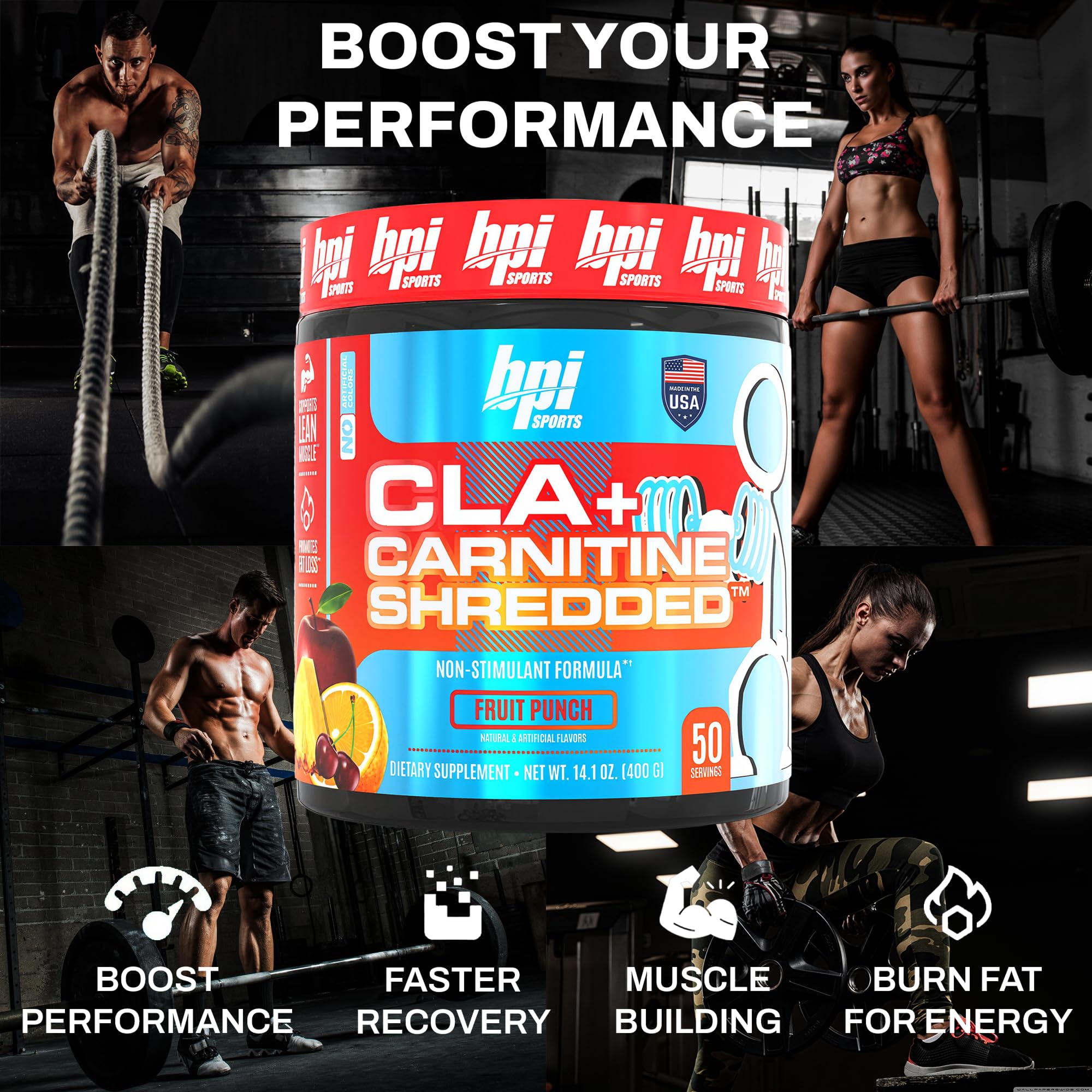 Powder scoop ready for use with BPI Shredded formula
