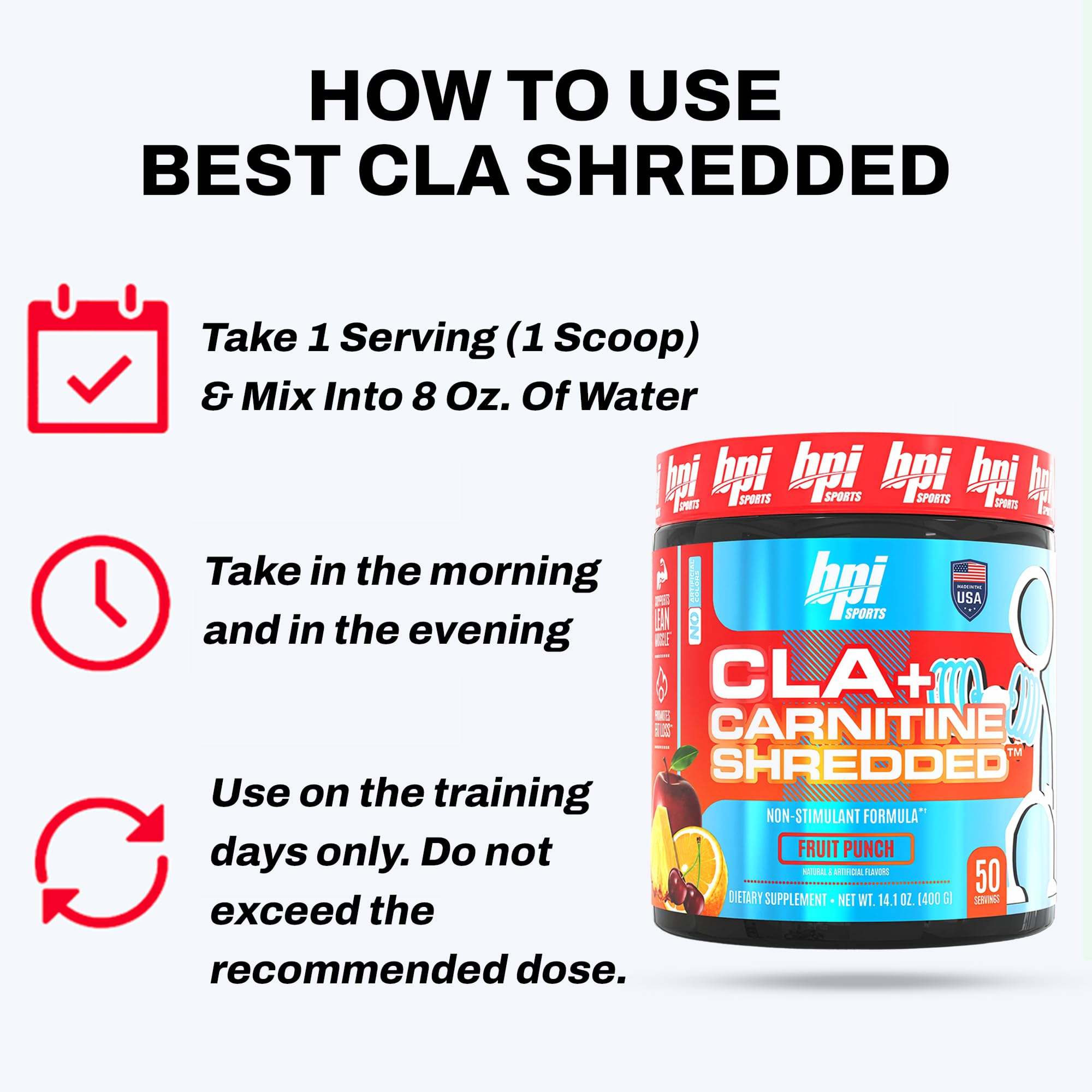 Shaker cup with BPI CLA Carnitine Shredded mix