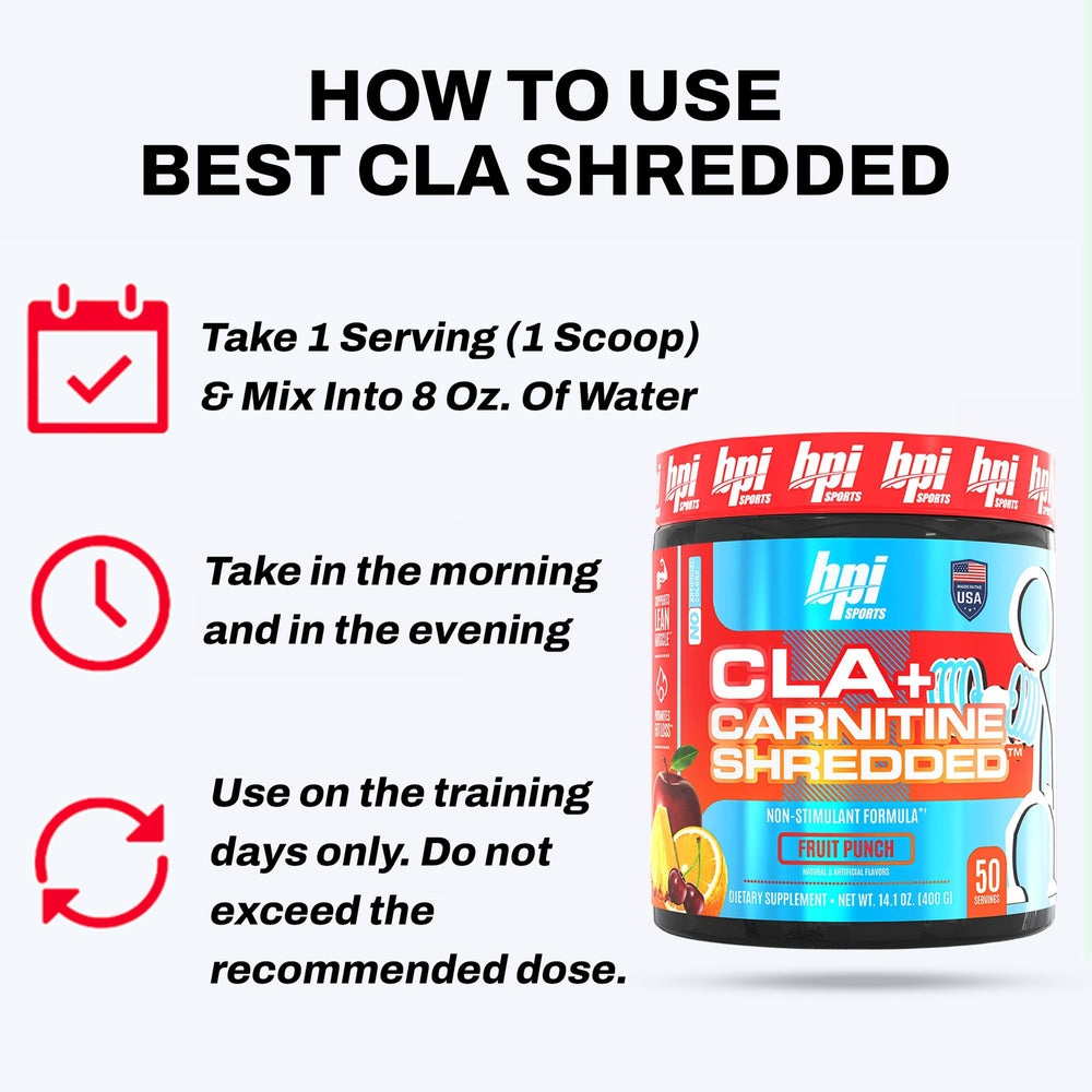 Shaker cup with BPI CLA Carnitine Shredded mix