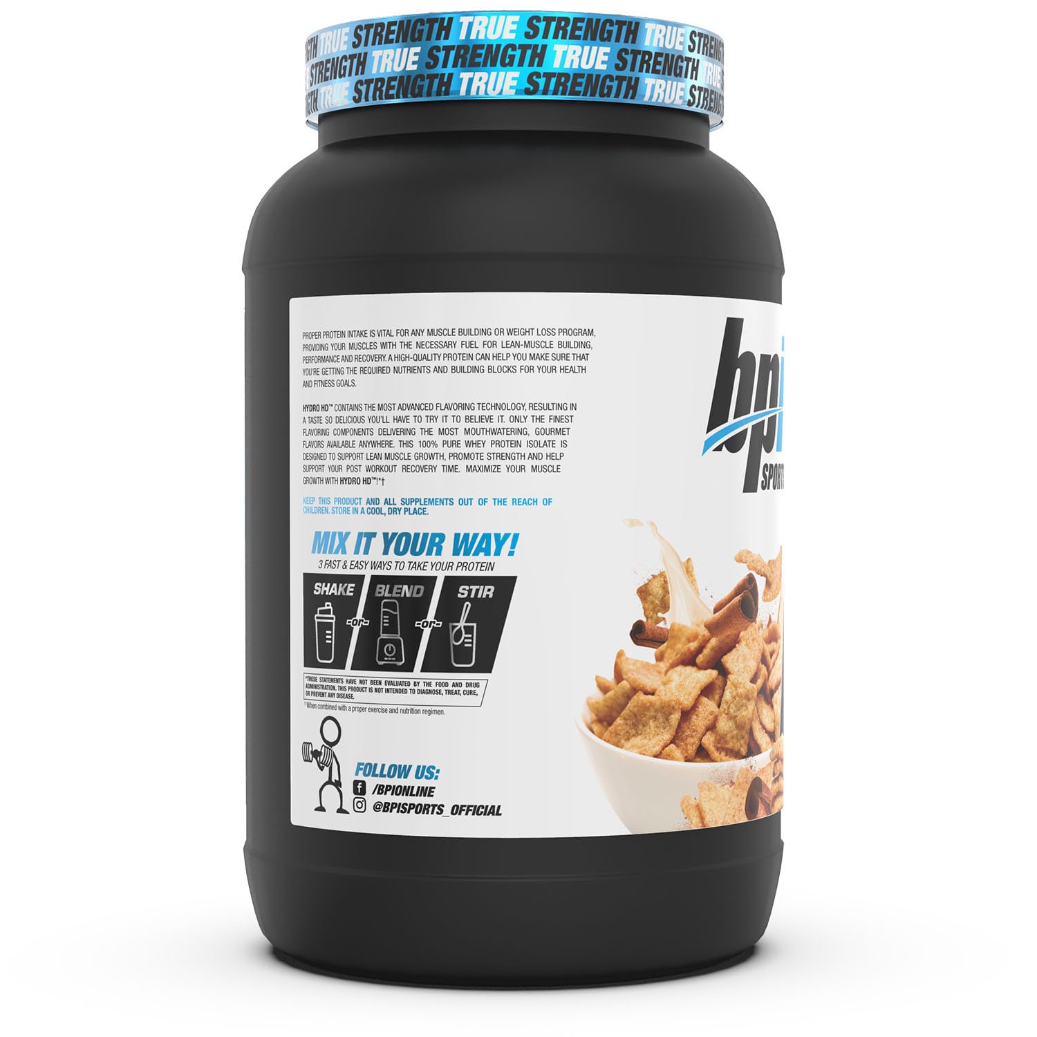 BPI Sports Hydro HD shake glass after a fast workout demonstrating smooth texture