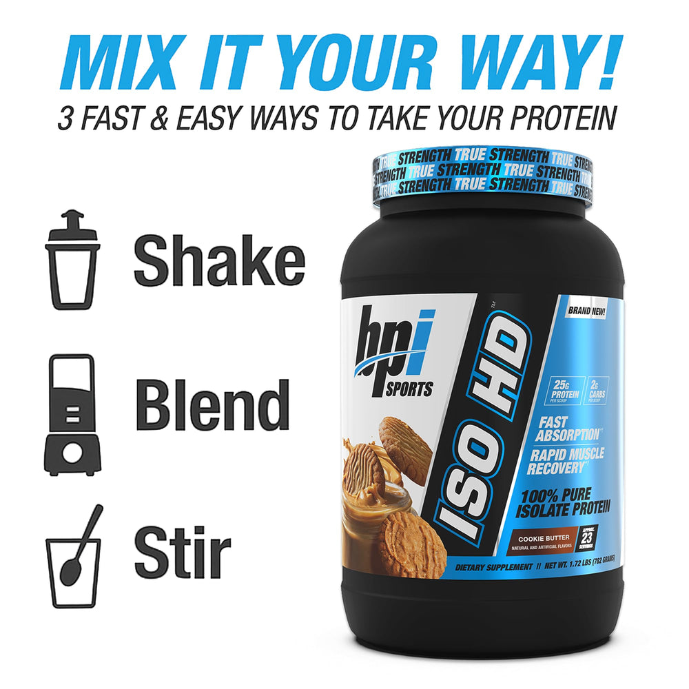 BPI Sports ISO HD logo on jar indicating trusted quality and brand recognition.