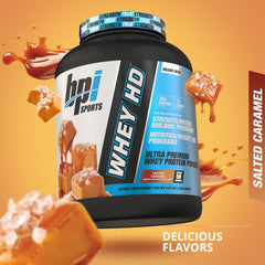 Poured Whey HD shake in a glass with a smooth, creamy texture.