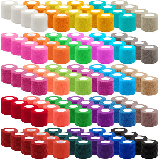 BQTQ 120-roll self adhesive bandage collection in vibrant colors for versatile wraps.