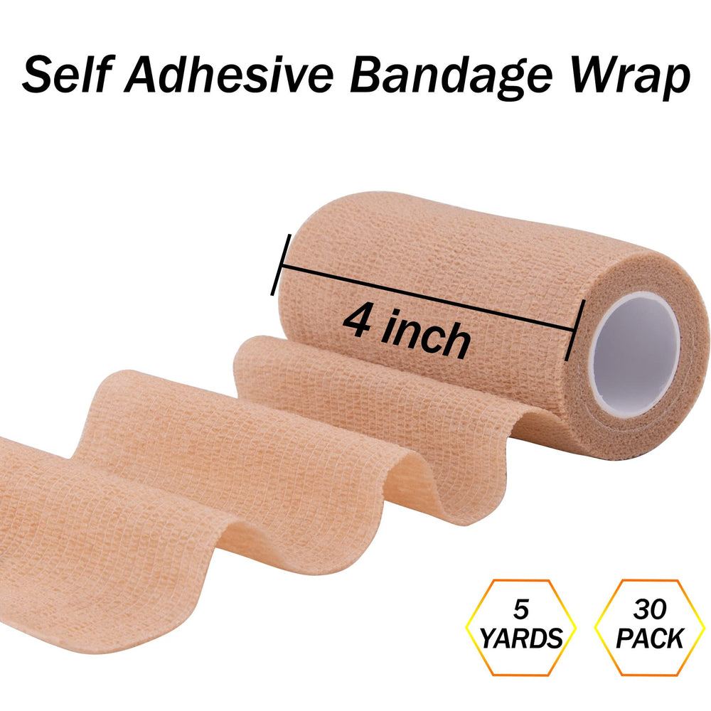 BQTQ 4 inch beige bandage roll closeup highlighting breathable material.