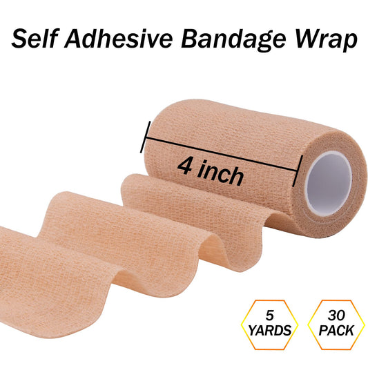 BQTQ 4 inch beige bandage roll closeup highlighting breathable material.