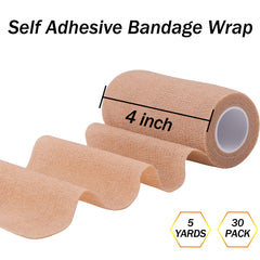 BQTQ 4 inch beige bandage roll closeup highlighting breathable material.